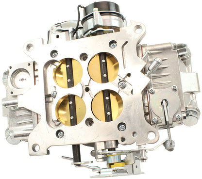 Aeroflow 570cfm 4-Barrel Street Carburettor with Vacuum Secondaries  Square bore 4150 Flange, Electric Choke, Silver Finish
