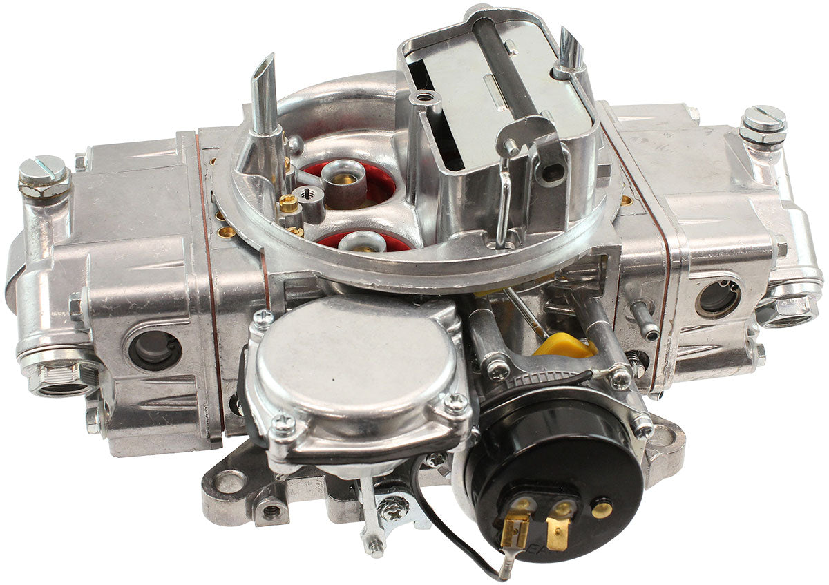 Aeroflow 670cfm 4-Barrel Street Carburettor with Vacuum Secondaries  Square bore 4150 Flange, Electric Choke, Silver Finish