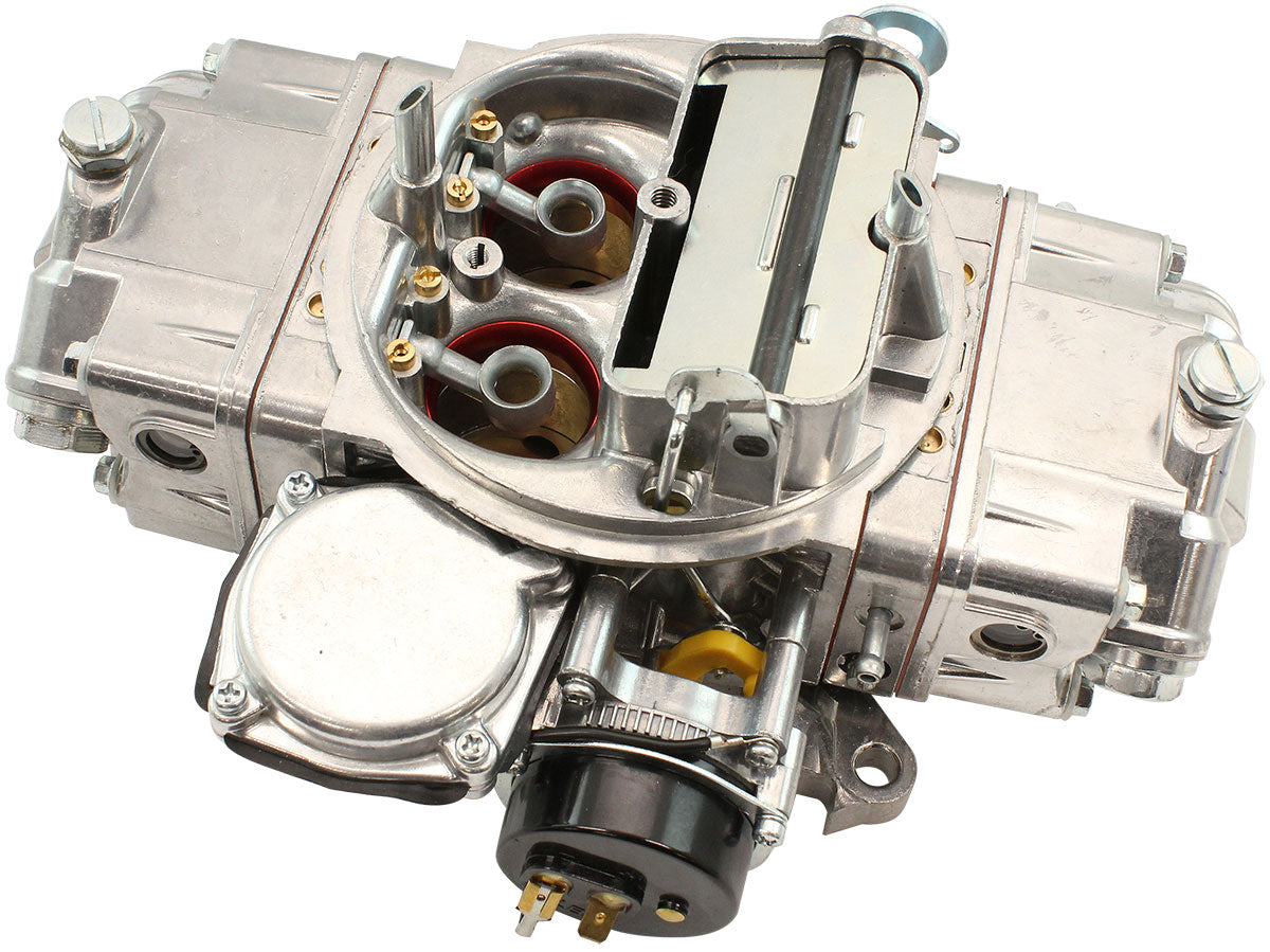 Aeroflow 670cfm 4-Barrel Street Carburettor with Vacuum Secondaries  Square bore 4150 Flange, Electric Choke, Silver Finish