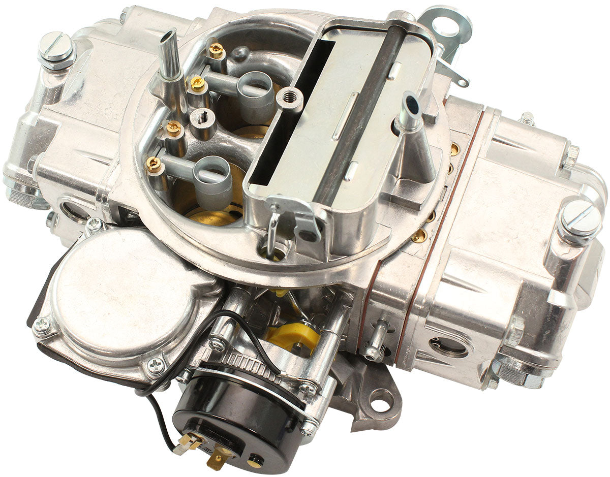 Aeroflow 750cfm 4-Barrel Street Carburettor with Vacuum Secondaries  Square bore 4150 Flange, Electric Choke, Silver Finish