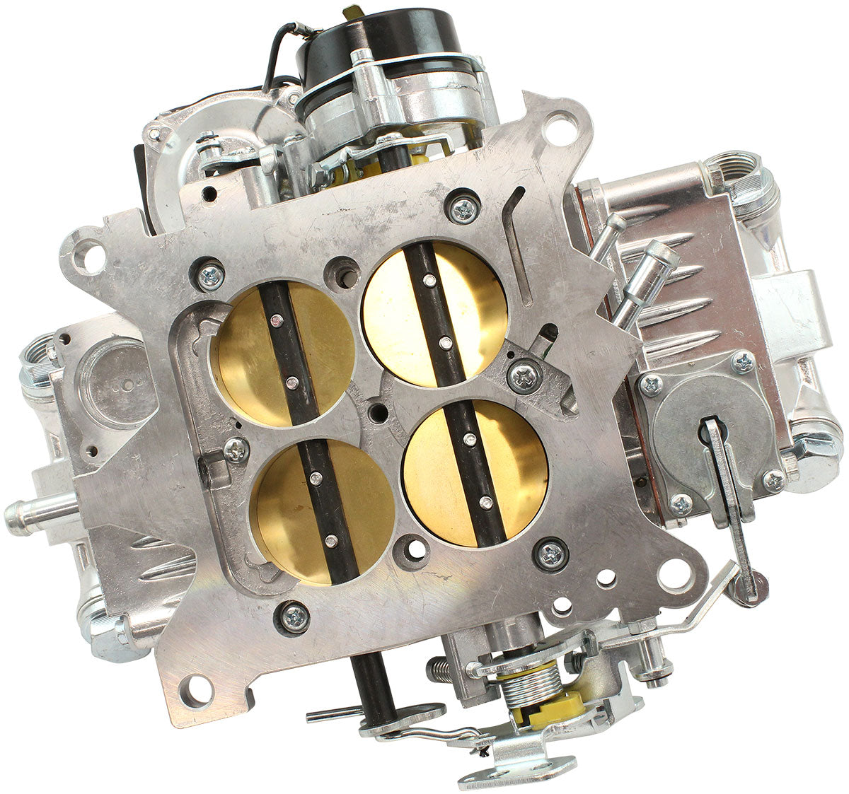 Aeroflow 750cfm 4-Barrel Street Carburettor with Vacuum Secondaries  Square bore 4150 Flange, Electric Choke, Silver Finish