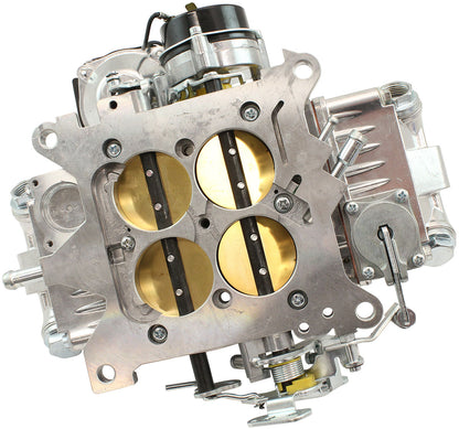 Aeroflow 750cfm 4-Barrel Street Carburettor with Vacuum Secondaries  Square bore 4150 Flange, Electric Choke, Silver Finish