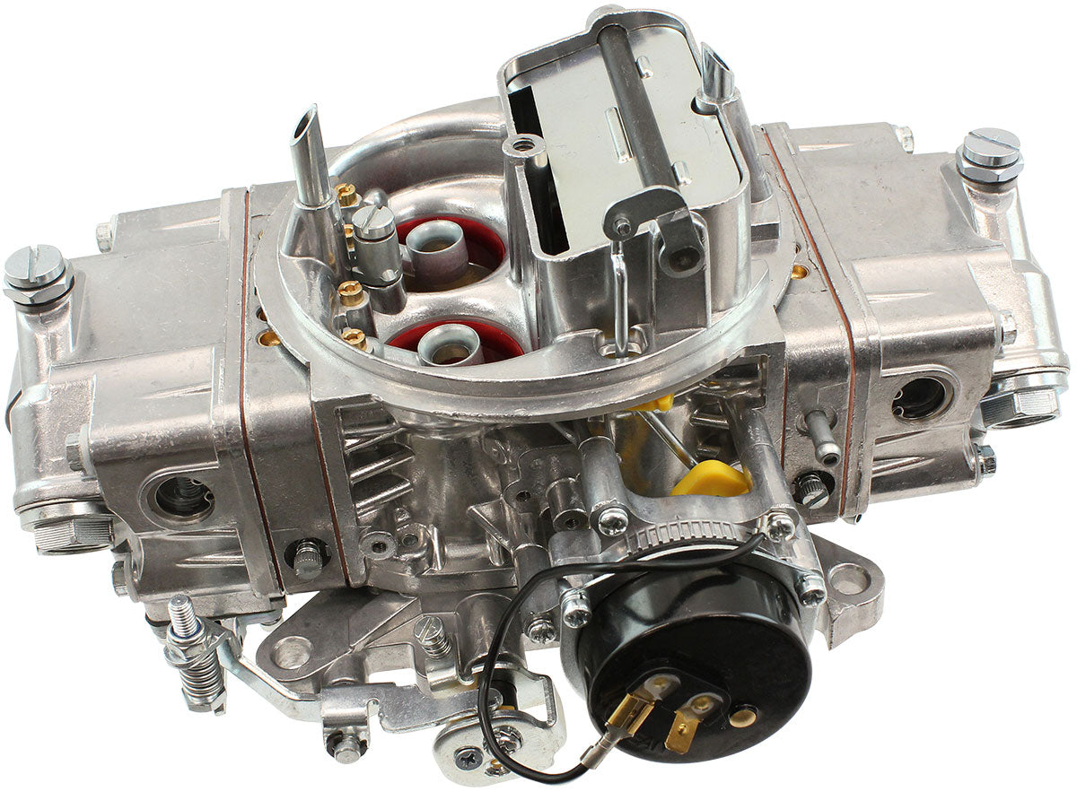 Aeroflow 600cfm 4-Barrel Double Pumper Carburettor with Mechanical Secondaries  Square bore 4150 Flange, Electric Choke, Silver Finish