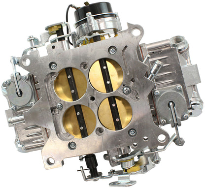 Aeroflow 750cfm 4-Barrel Double Pumper Carburettor with Mechanical Secondaries  Square bore 4150 Flange, Electric Choke, Silver Finish