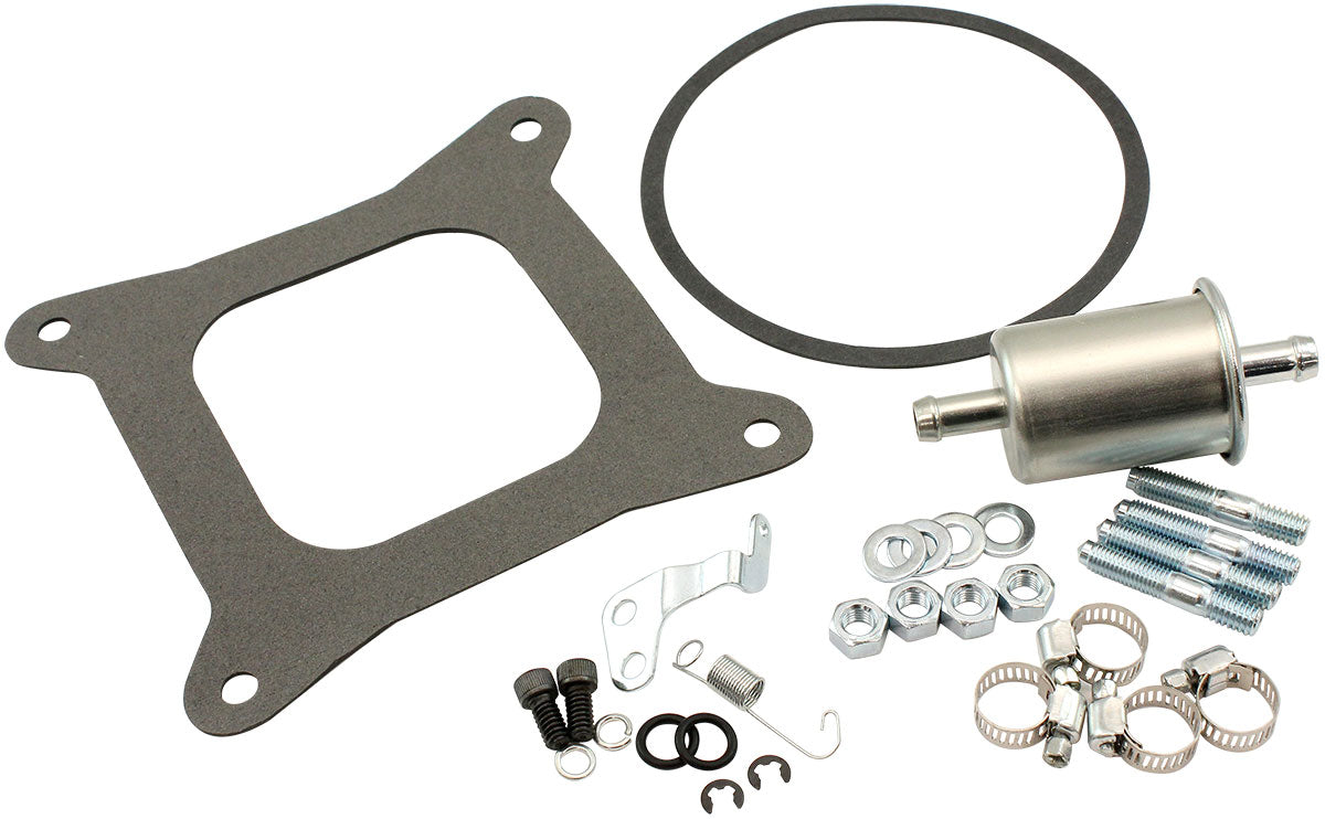 Aeroflow 650cfm 4-Barrel Double Pumper Carburettor with Mechanical Secondaries  Square bore 4150 Flange, No Choke, Silver Finish