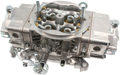Aeroflow 750cfm 4-Barrel Double Pumper Carburettor with Mechanical Secondaries  Square bore 4150 Flange, No Choke, Silver Finish