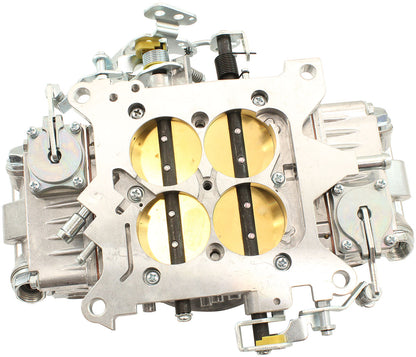 Aeroflow 850cfm 4-Barrel Double Pumper Carburettor with Mechanical Secondaries  Square bore 4150 Flange, No Choke, Silver Finish