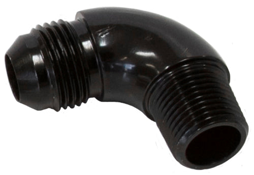90° NPT to AN Full Flow Adapter 1/4" to -6AN   Black Finish