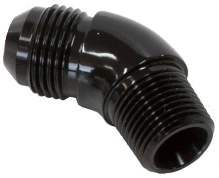 45° NPT to AN Full Flow Adapter 1/2" to -12AN   Black Finish