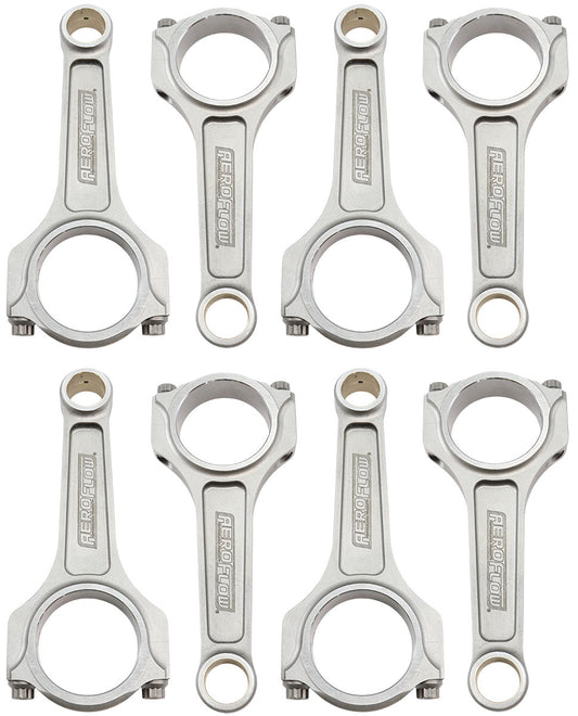 Aeroflow Forged I-Beam Conrod Set, 6.000" Length  2.100" Journal, .927" Pin, ARP 7/16" Bolts. Fits S/B Chev
