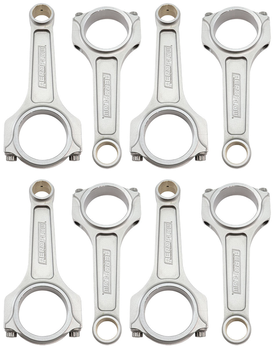 Aeroflow Forged I-Beam Conrod Set, 6.385" Length  2.200" Journal, .927" Pin, ARP 7/16" Bolts. Fits B/B Chev
