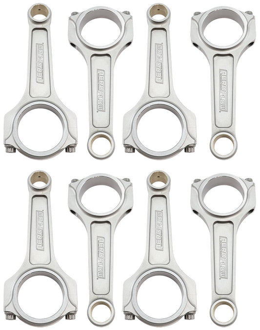 Aeroflow Forged I-Beam Conrod Set, 6.385" Length  2.200" Journal, .927" Pin, ARP 7/16" Bolts. Fits B/B Chev