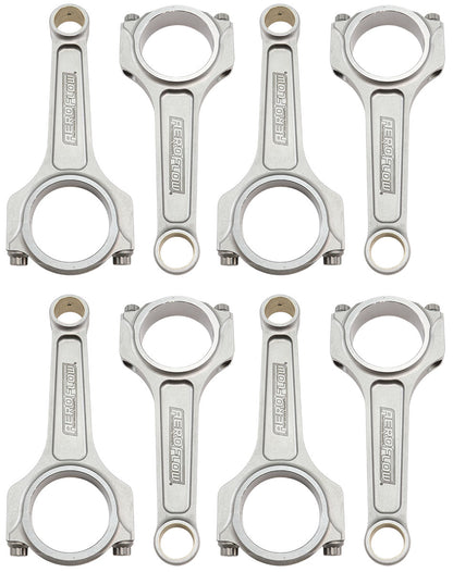 Aeroflow Forged I-Beam Conrod Set, 6.125" Length  2.100" Journal, .927" Pin, ARP 7/16" Bolts. Fits GM LS Series