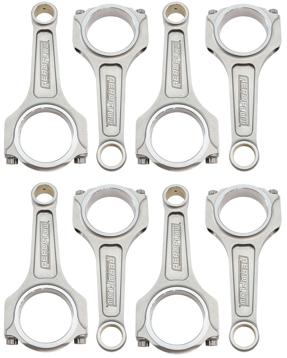 Aeroflow Forged I-Beam Conrod Set, 5.627" Length  2.124" Journal, .927" Pin, ARP 7/16" Bolts. Fits Holden 253-308