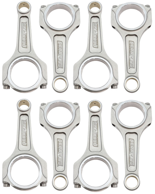 Aeroflow Forged I-Beam Conrod Set, 5.627" Length  2.124" Journal, .927" Pin, ARP 7/16" Bolts. Fits Holden 253-308