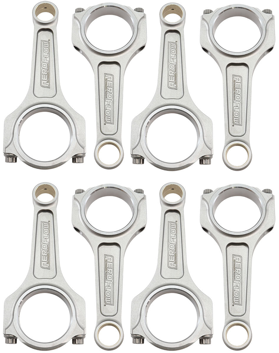 Aeroflow Forged I-Beam Conrod Set, 5.700" Length  2.124" Journal, .927" Pin, ARP 7/16" Bolts. Fits Holden 253-308
