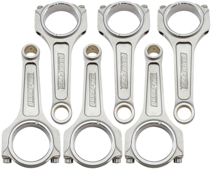 Aeroflow Forged I-Beam Conrod Set, 6.060" Length  2.242" Journal, .867" Pin, ARP 7/16" Bolts. Fits Ford 'Barra' 6 Cyl.