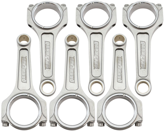 Aeroflow Forged I-Beam Conrod Set, 6.060" Length  2.242" Journal, .867" Pin, ARP 7/16" Bolts. Fits Ford 'Barra' 6 Cyl.
