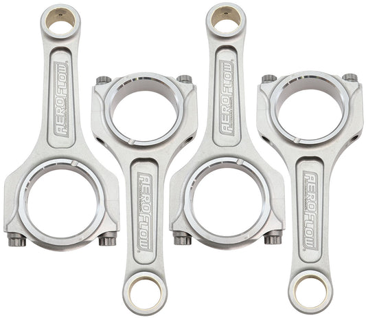 Aeroflow Forged I-Beam Conrod Set, 5.365" Length  1.888" Journal, .866" Pin, ARP 3/8" Bolts. Fits Nissan SR20