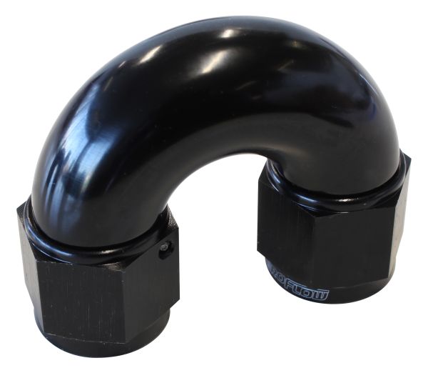 180° Full Flow Female Coupler -10AN   Black Finish