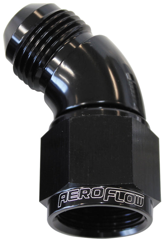 45° Full Flow Female/Male Flare Swivel -20AN  Black Finish