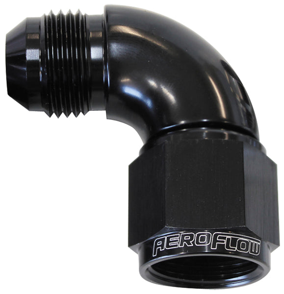 90° Full Flow Female/Male Flare Swivel -20AN  Black Finish