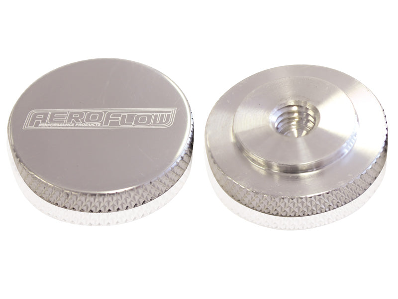 Polished Billet Air Cleaner Nut  Low profile perfect for tight clearance applications, 1/4" UNC