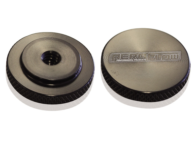 Black Billet Air Cleaner Nut  Low profile perfect for tight clearance applications, 1/4" UNC