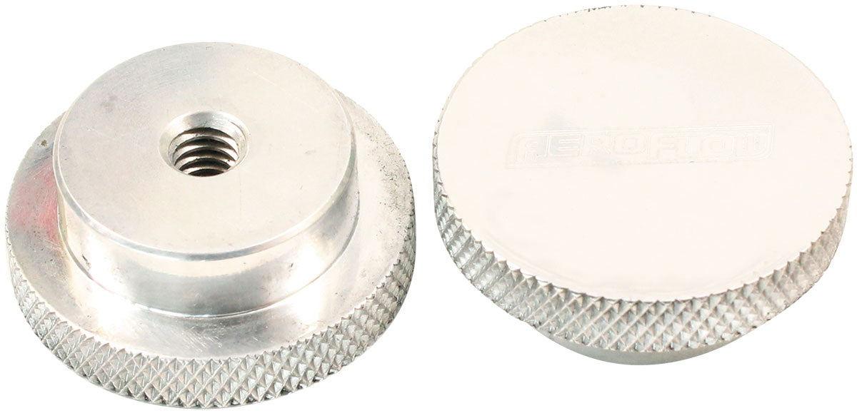Polished Billet Air Cleaner Nut 5/16" UNC  Low profile with a tall step down to suit Full Flow Air Cleaner Lid