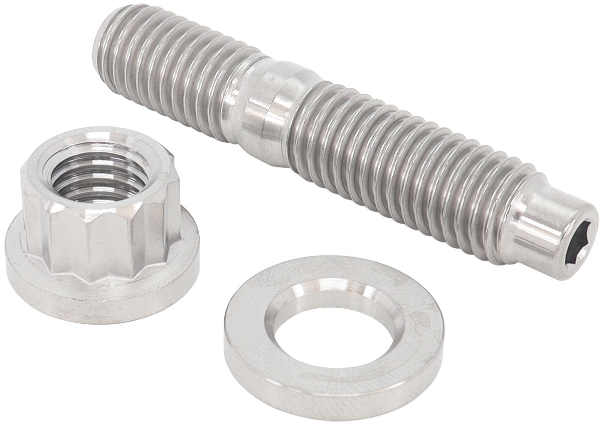 Aeroflow M10 x 1.50mm Titanium Stud, 12 Point Nut and Washer Kit  Sold as One Stud, One Flat Washer and One 12 Point Nut