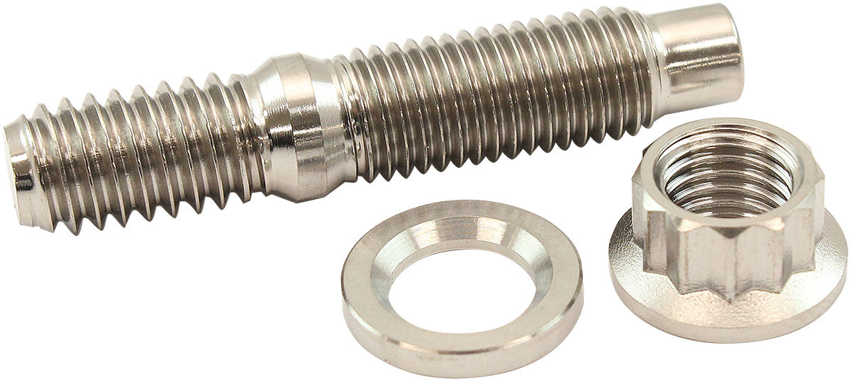 Aeroflow 5/16" Titanium Stud, Nut and Washer Kit  Sold as One Stud, One Flat Washer and One 12 Point Nut