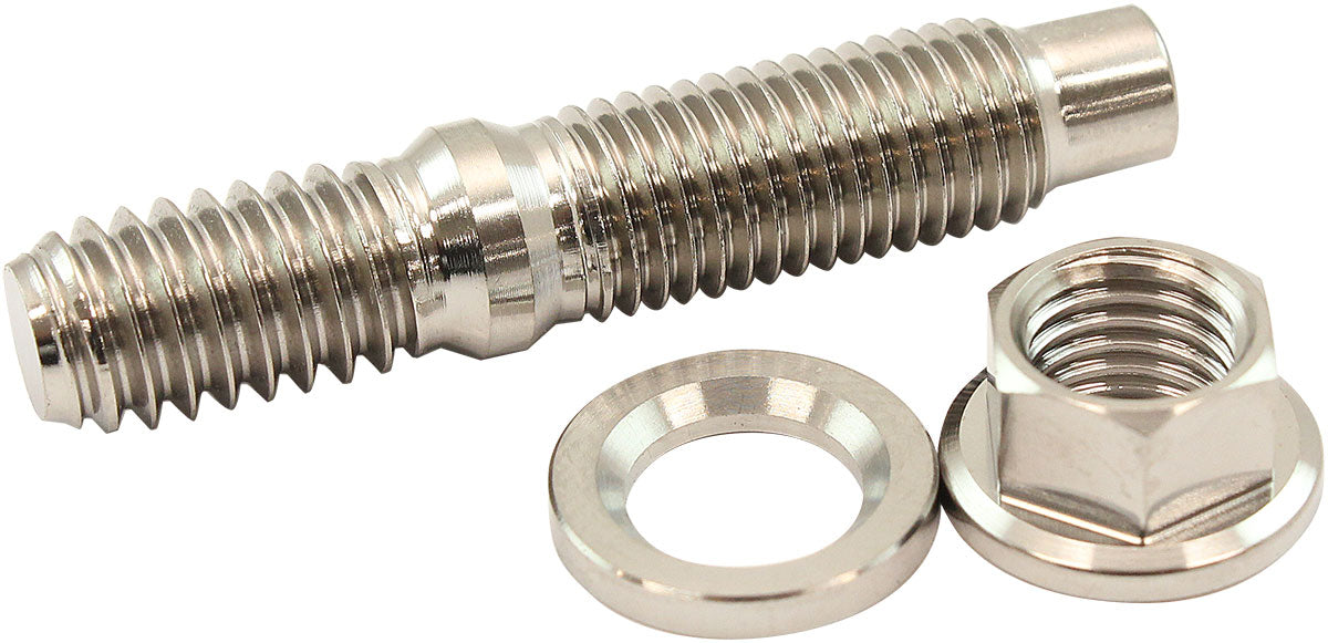Aeroflow 5/16" Titanium Stud, Nut and Washer Kit  Sold as One Stud, One Flat Washer and One 6 Point Hex Nut