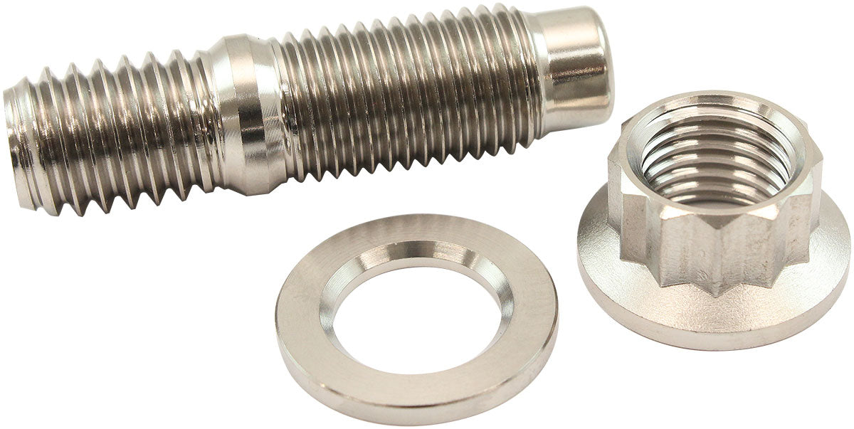 Aeroflow 7/16" Titanium Stud, Nut and Washer Kit  Sold as One Stud, One Flat Washer and One 12 Point Nut