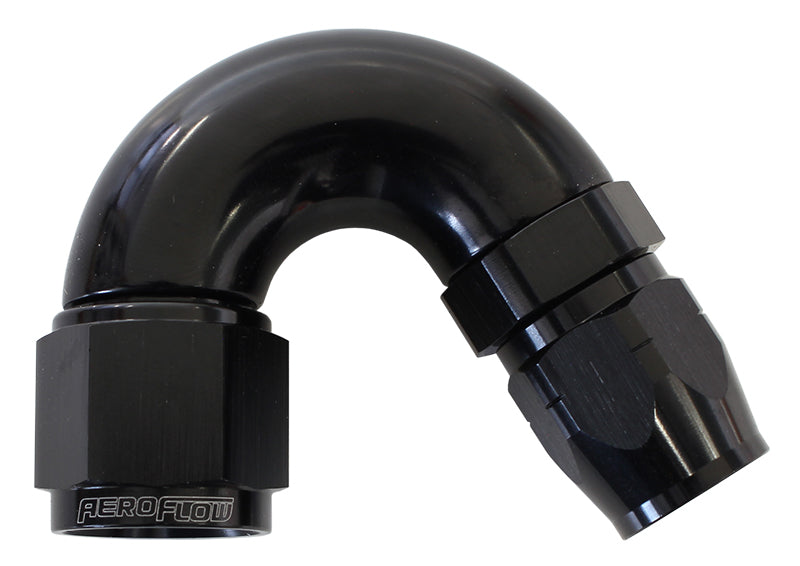 550 Series Cutter Style One Piece Swivel 150° Stepped Hose End -12AN to -16 Hose   Black Finish. Suits 100 & 450 Series Hose