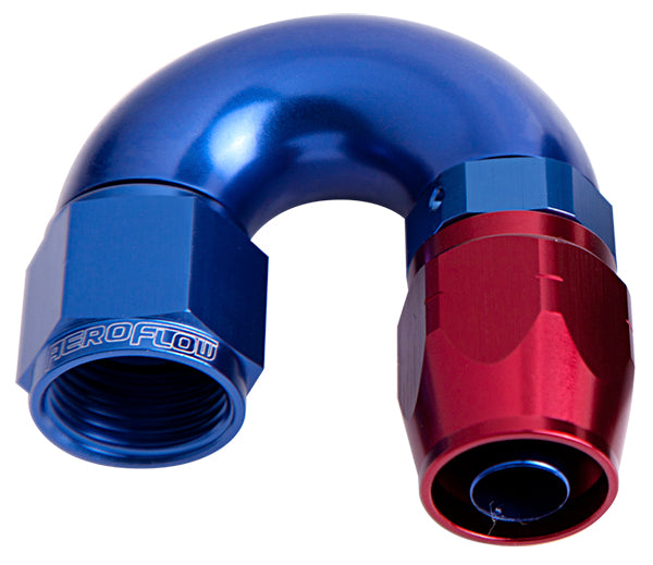 550 Series Cutter One-Piece Full Flow Swivel 180° Hose End -8AN   Blue/Red Finish. Suits 100 & 450 Series Hose
