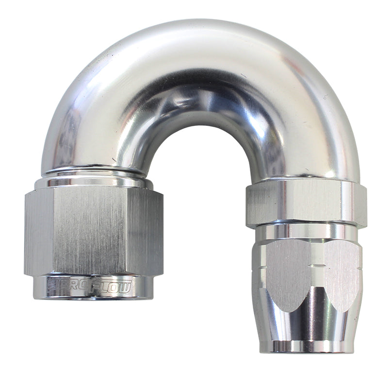 550 Series Cutter Style One Piece Swivel 180° Stepped Hose End -10AN to -12 Hose   Silver Finish. Suits 100 & 450 Series Hose