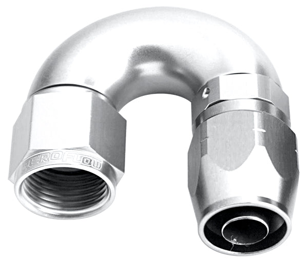 550 Series Cutter One-Piece Full Flow Swivel 180° Hose End -12AN   Silver Finish. Suits 100 & 450 Series Hose
