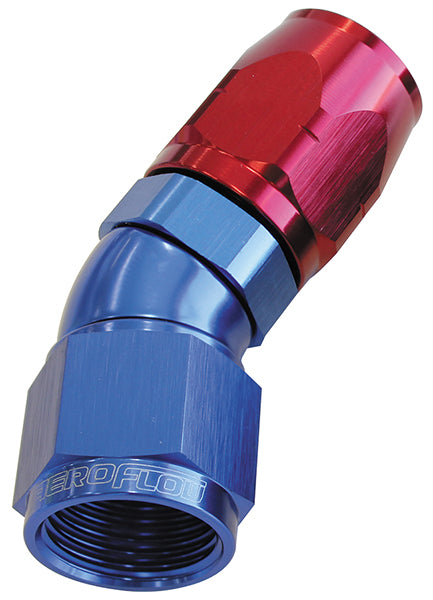 550 Series Cutter One-Piece Full Flow Swivel 30° Hose End -4AN   Blue/Red Finish. Suits 100 & 450 Series Hose