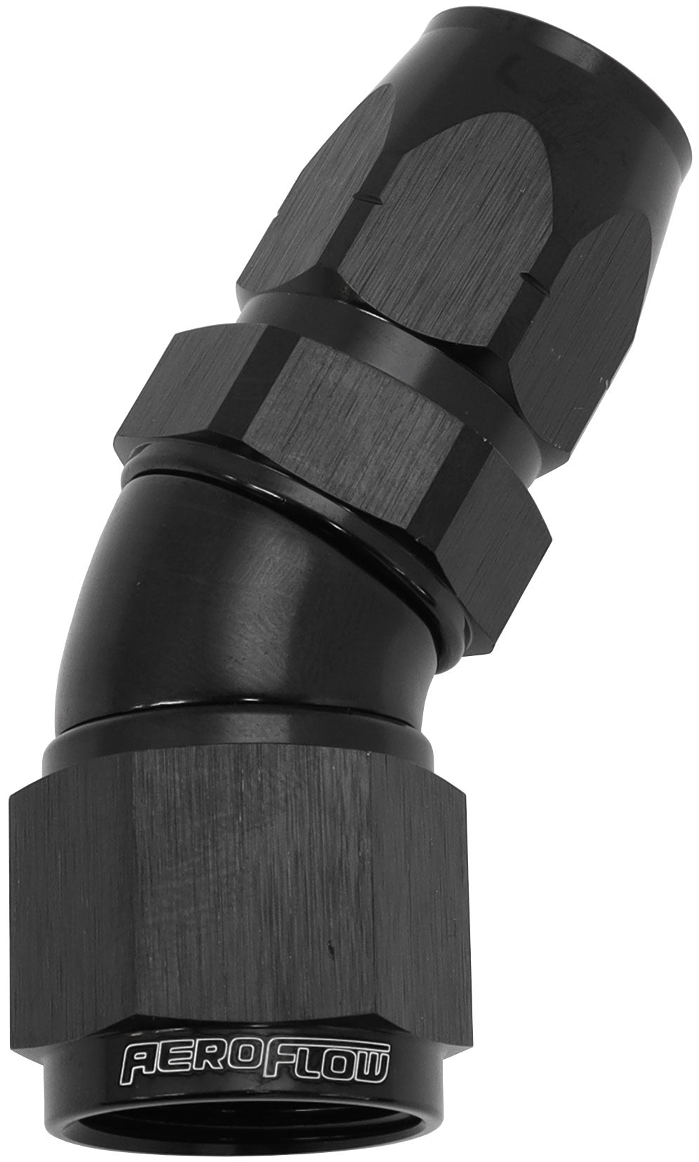 550 Series Cutter Style One Piece Swivel 30° Stepped Hose End -10AN to -8 Hose    Black Finish. Suits 100 & 450 Series Hose