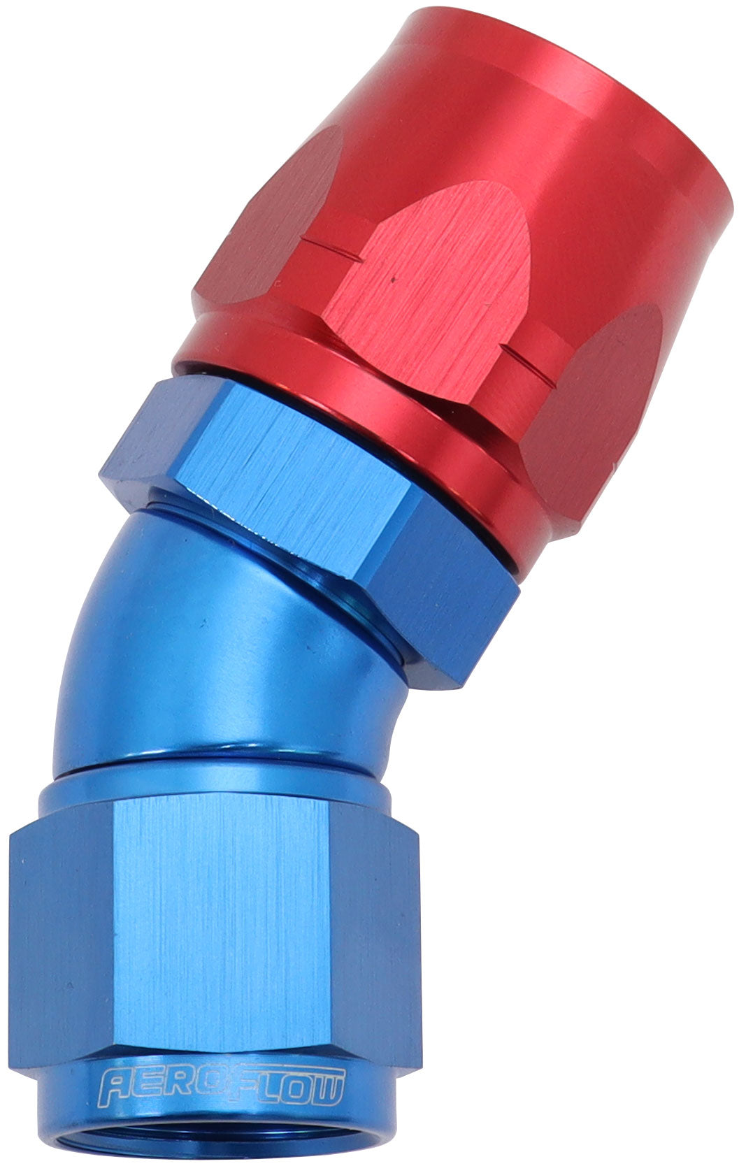 550 Series Cutter Style One Piece Swivel 30° Stepped Hose End -10AN to -12 Hose   Blue/Red Finish. Suits 100 & 450 Series Hose