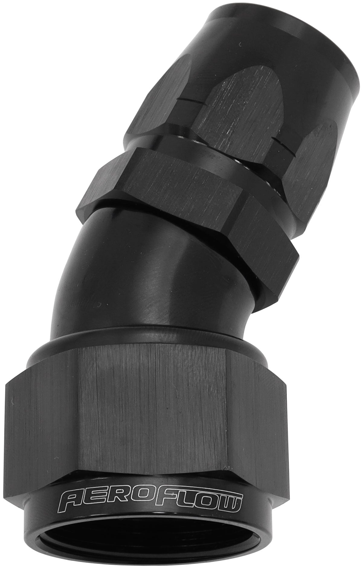 550 Series Cutter Style One Piece Swivel 30° Stepped Hose End -16AN to -12 Hose   Black Finish. Suits 100 & 450 Series Hose