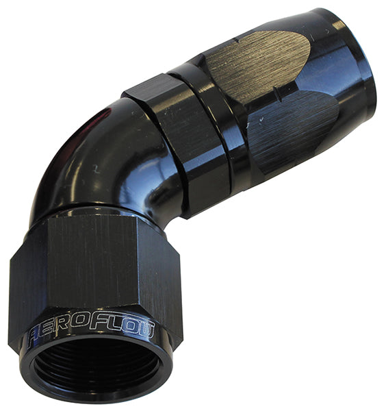 550 Series Cutter One-Piece Full Flow Swivel 60° Hose End -8AN   Black Finish. Suits 100 & 450 Series Hose
