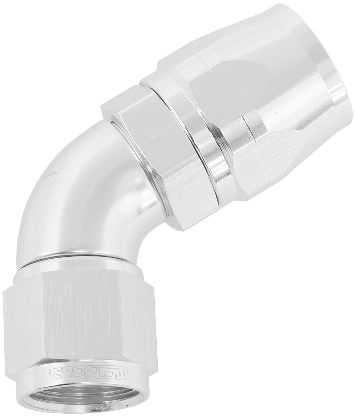 550 Series Cutter Style One Piece Swivel 60° Stepped Hose End -10AN to -12 Hose   Silver Finish. Suits 100 & 450 Series Hose