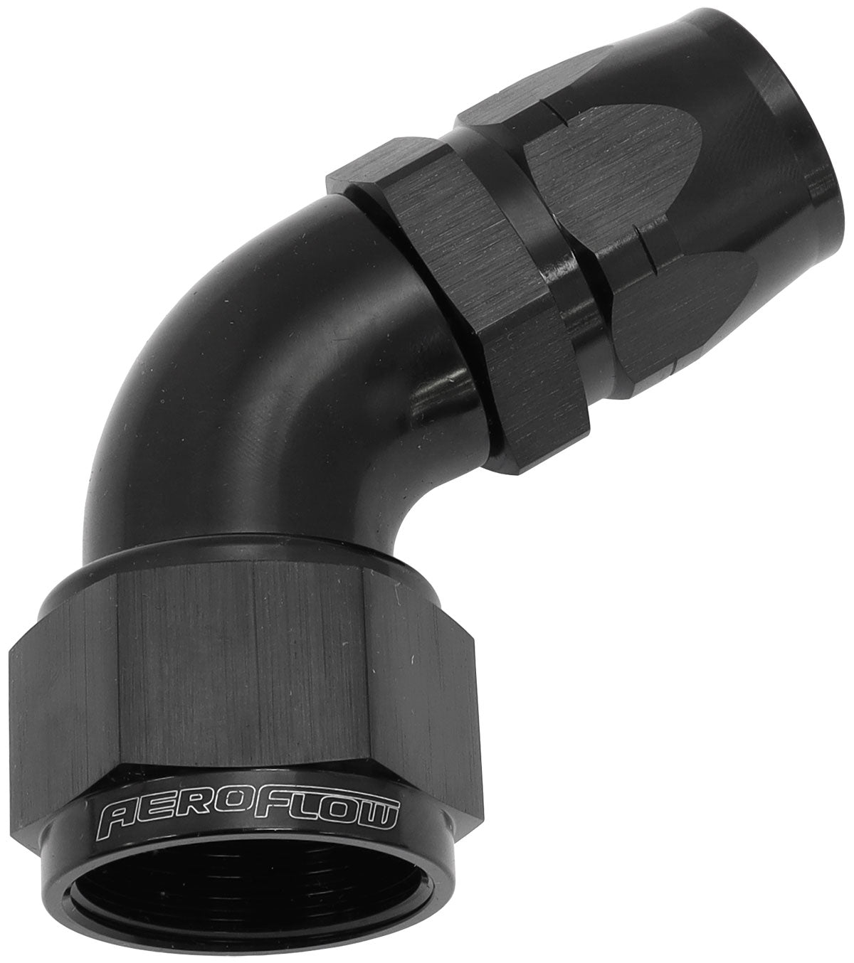 550 Series Cutter Style One Piece Swivel 60° Stepped Hose End -16AN to -12 Hose   Black Finish. Suits 100 & 450 Series Hose