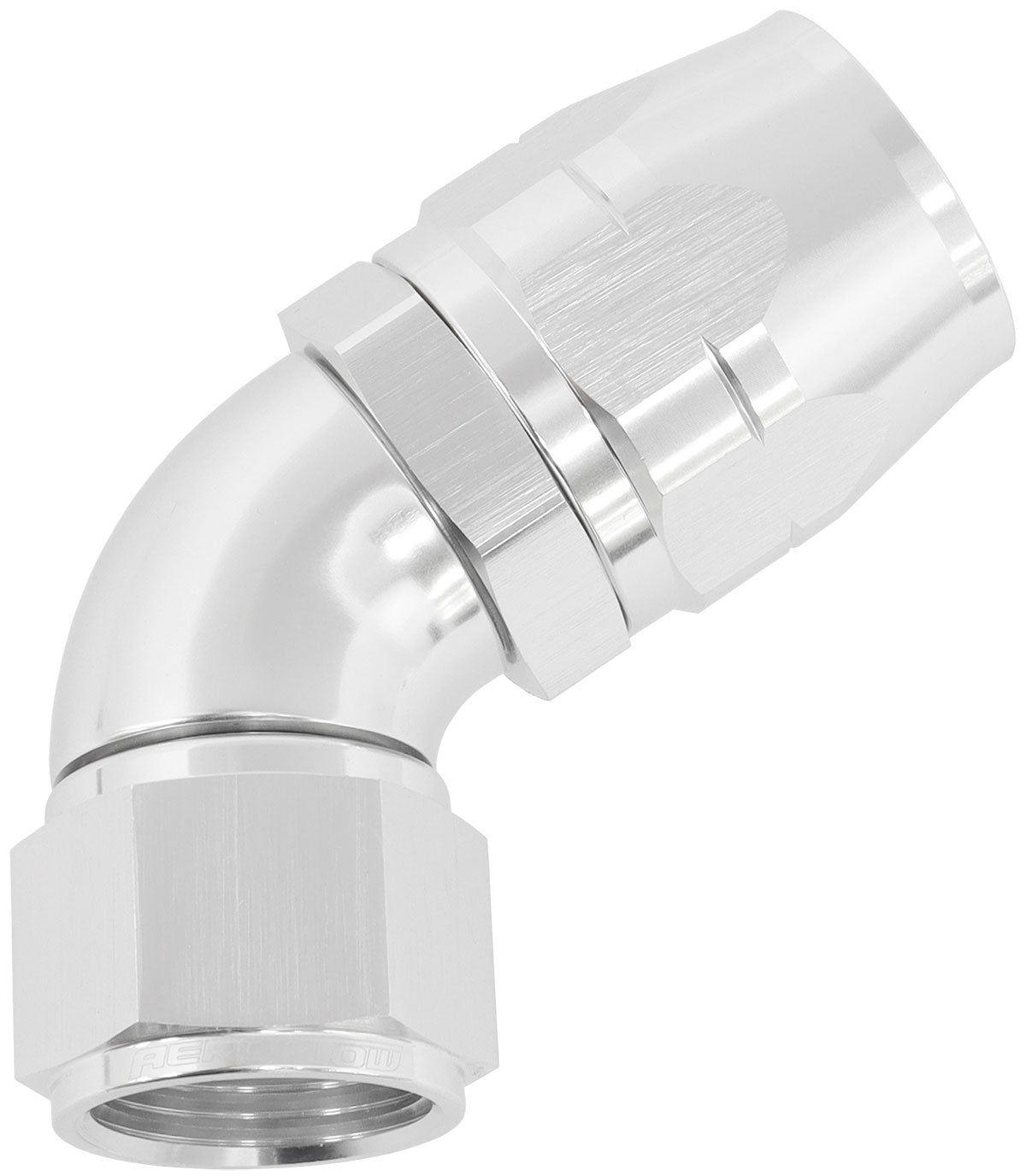 550 Series Cutter Style One Piece Swivel 60° Stepped Hose End -12AN to -16 Hose   Silver Finish. Suits 100 & 450 Series Hose