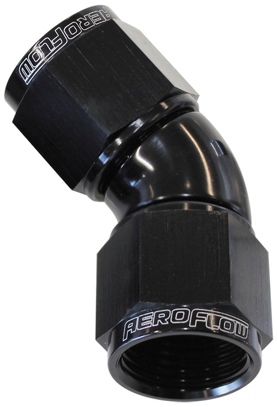45° Full Flow Female Coupler -10AN   Black Finish