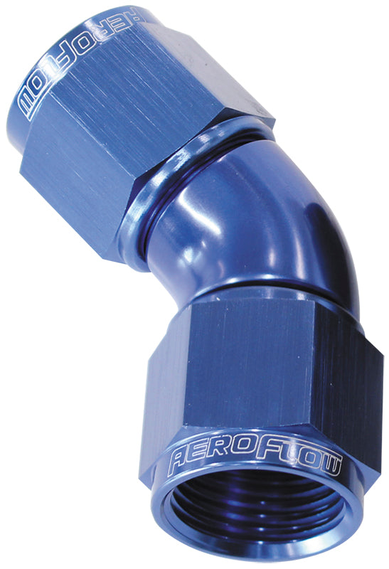 45° Full Flow Female Coupler -12AN   Blue Finish