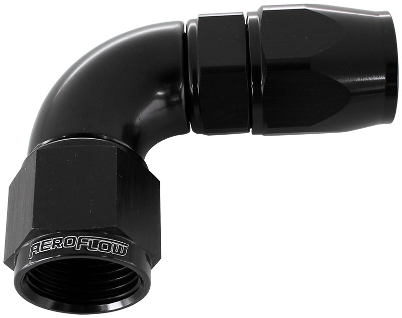 570 Series PTFE 90° Hose End -8AN  Black Finish. Suits 200 & 250 Series Hose