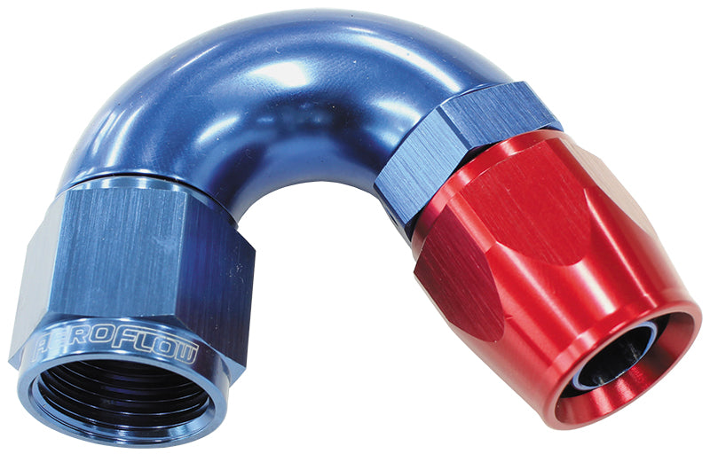 570 Series PTFE 150° Hose End -3AN   Blue/Red Finish. Suits 200 & 250 Series Hose