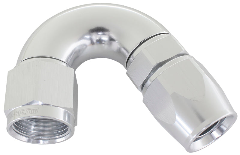 570 Series PTFE 150° Hose End -4AN   Silver Finish. Suits 200 & 250 Series Hose
